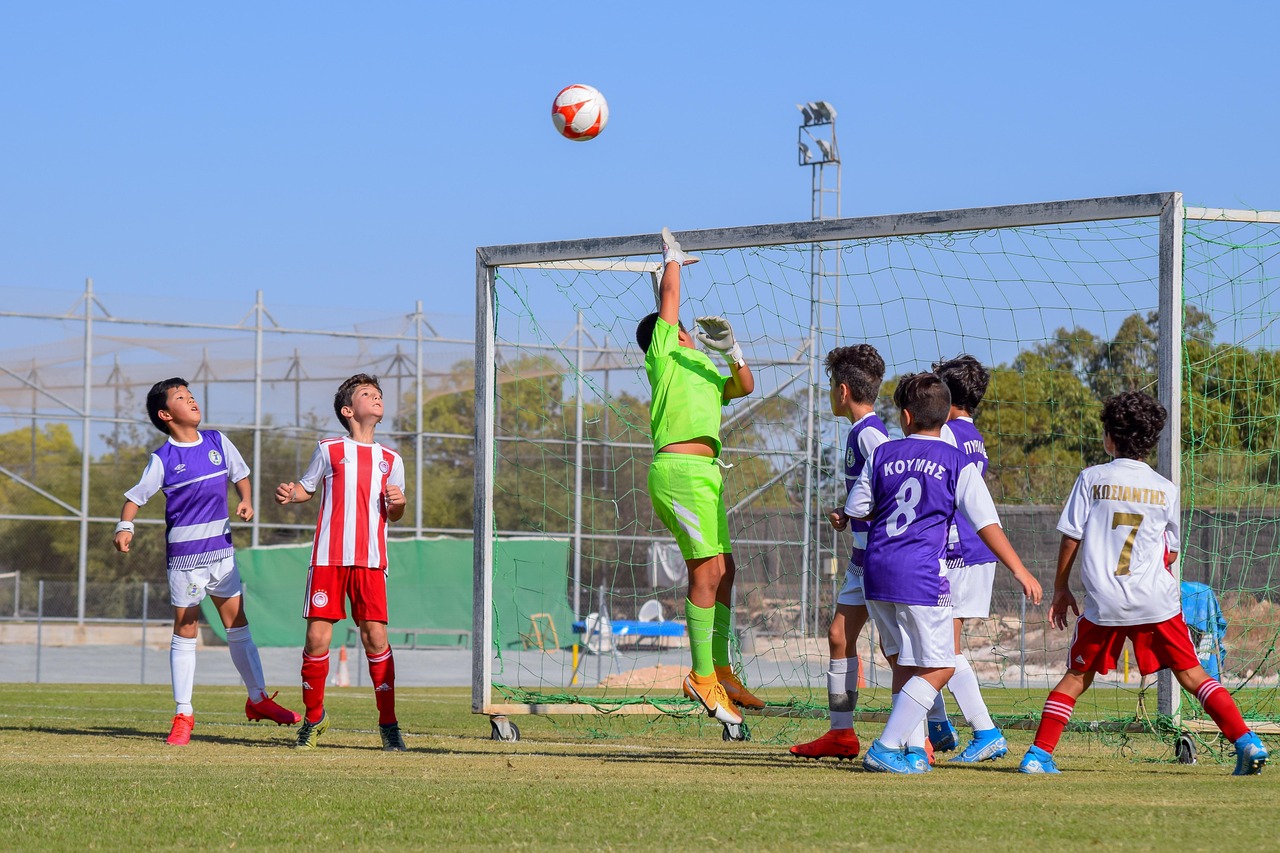Kids playing football in Kerala